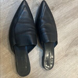 Everlane Black Textured Leather Mules